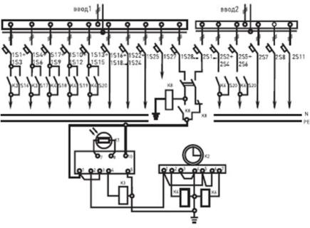 схема панели распределительной 2Р-213-00, 2Р-213-30,2Р-213-31,