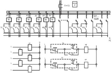 схема панели распределительной 3Р-150-00, 3Р-150-30, 3Р-150-31