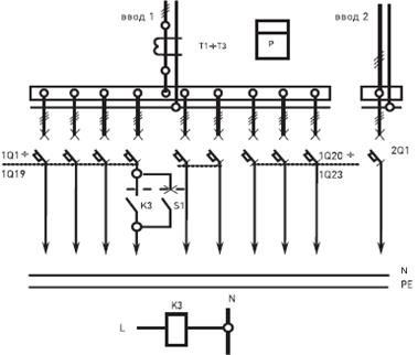 схема панели распределительной 3Р-157-00, 3Р-157-30, 3Р-157-31